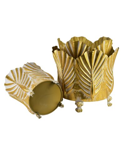 MARINA Komplet 3 osłonek dekoracyjnych Gold 47x47x42/39x39x40/32x32x39cm