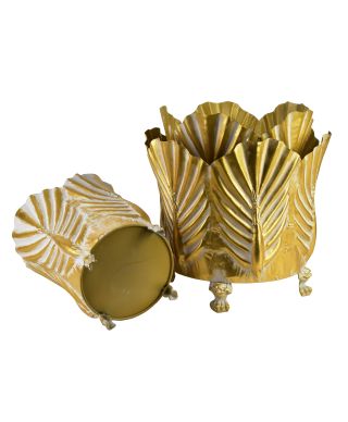 MARINA Komplet 3 osłonek dekoracyjnych Gold 47x47x42/39x39x40/32x32x39cm