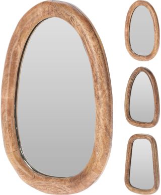 LUSTRO OWALNE DREWNO 25CM NATUREL