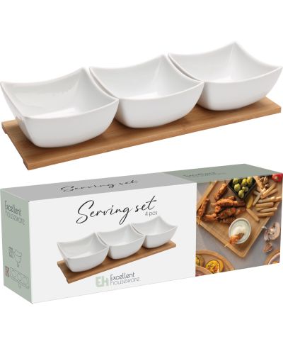 ZESTAW DO SEROWANIA PORCELANOWY 4 SZT