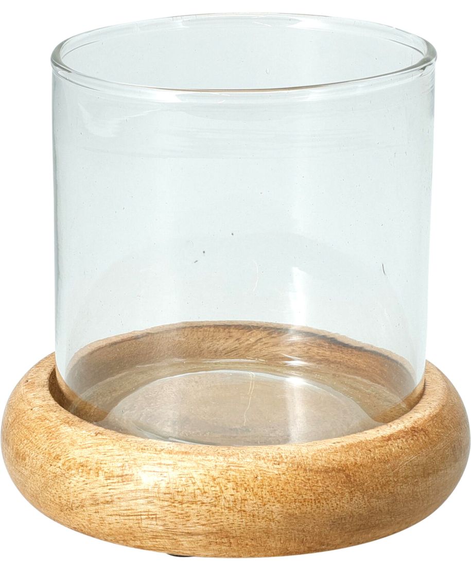 LAMPION Z DREWNA MANGO 10X10CM LB