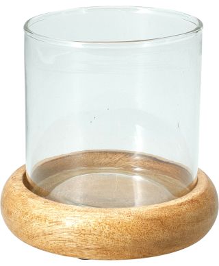 LAMPION Z DREWNA MANGO 10X10CM LB