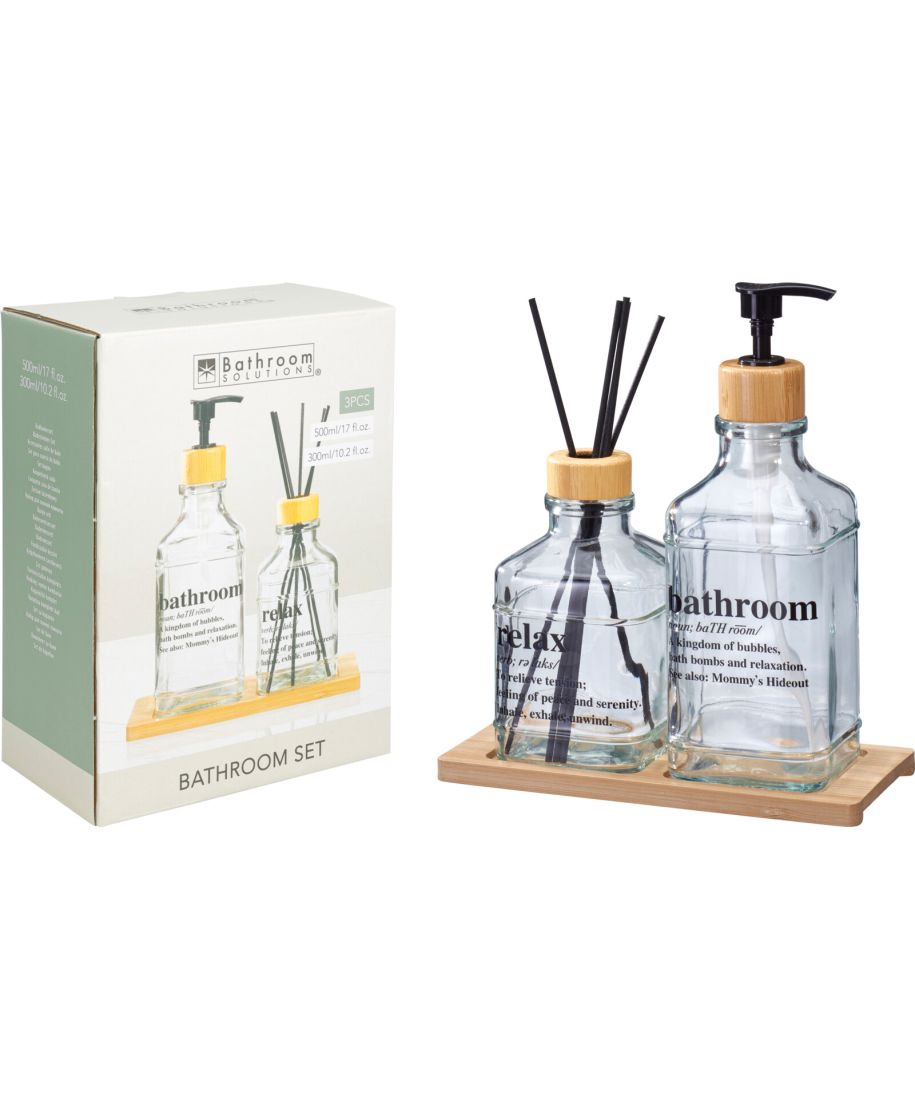 ZESTAW ŁAZIENKOWY SZKLANY 3 SZT