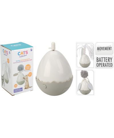 INTERAKTYWNA ZABAWKA DLA KOTA W KSZTAŁCIE JAJKA 12X12X6CM