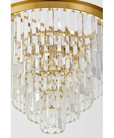 NOWOCZESNY ŻYRANDOL KRYSZTAŁOWY MOSIĘŻNY CAPRIA D50