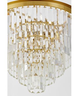 NOWOCZESNY ŻYRANDOL KRYSZTAŁOWY MOSIĘŻNY CAPRIA D50