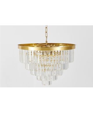 NOWOCZESNY ŻYRANDOL KRYSZTAŁOWY MOSIĘŻNY CAPRIA D50