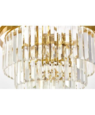 NOWOCZESNY ŻYRANDOL KRYSZTAŁOWY MOSIĘŻNY CAPRIA D40