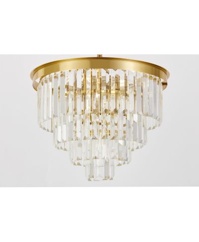 NOWOCZESNY ŻYRANDOL KRYSZTAŁOWY MOSIĘŻNY CAPRIA D40