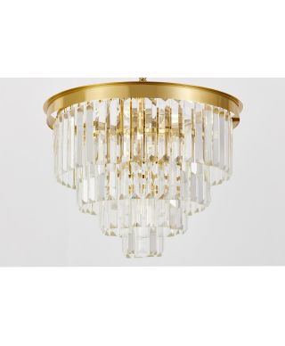 NOWOCZESNY ŻYRANDOL KRYSZTAŁOWY MOSIĘŻNY CAPRIA D40