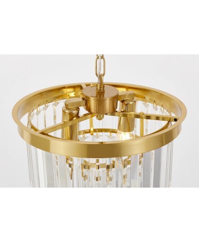 NOWOCZESNY ŻYRANDOL KRYSZTAŁOWY MOSIĘŻNY CAPRIA D30