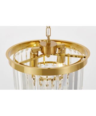 NOWOCZESNY ŻYRANDOL KRYSZTAŁOWY MOSIĘŻNY CAPRIA D30