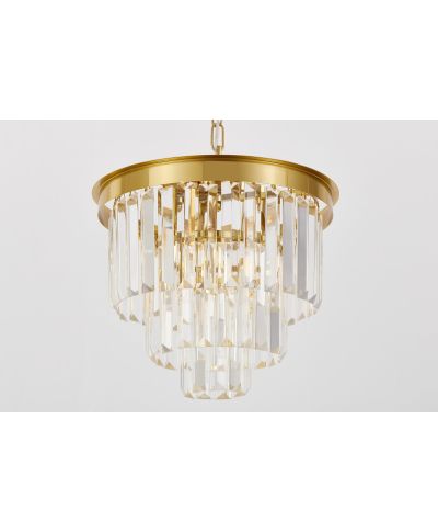 NOWOCZESNY ŻYRANDOL KRYSZTAŁOWY MOSIĘŻNY CAPRIA D30