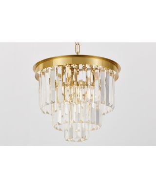 NOWOCZESNY ŻYRANDOL KRYSZTAŁOWY MOSIĘŻNY CAPRIA D30