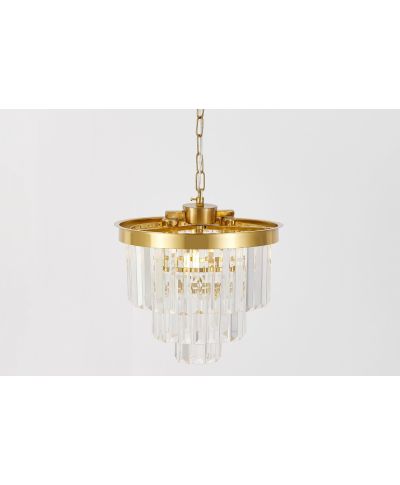 NOWOCZESNY ŻYRANDOL KRYSZTAŁOWY MOSIĘŻNY CAPRIA D30