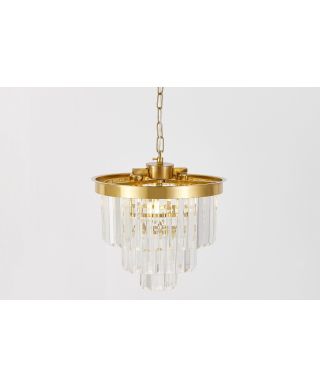 NOWOCZESNY ŻYRANDOL KRYSZTAŁOWY MOSIĘŻNY CAPRIA D30