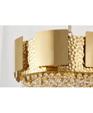 NOWOCZESNY ŻYRANDOL KRYSZTAŁOWY ZŁOTY DIONA D40