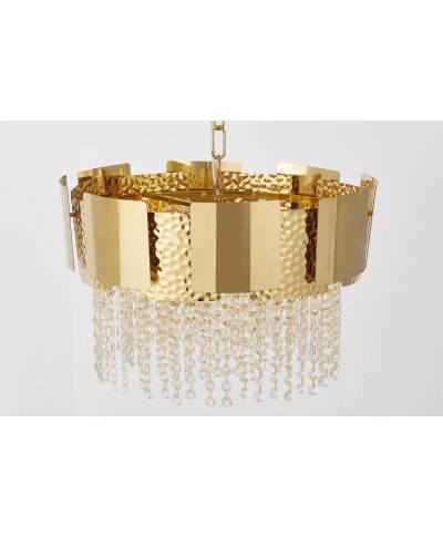 NOWOCZESNY ŻYRANDOL KRYSZTAŁOWY ZŁOTY DIONA D40