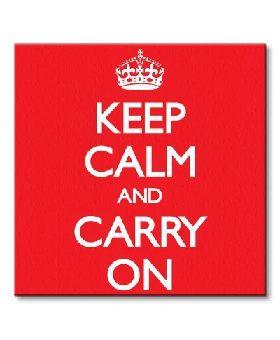 Keep Calm and Carry On (Red) - Obraz na płótnie
