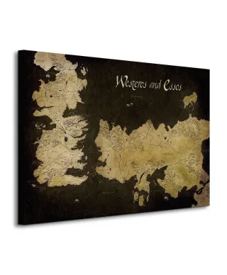 Game of Thrones (Westeros and Essos Antique Map) - Obraz na płótnie